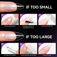 Gelike EC tips uñas almendra 12 tamaños para ajuste perfecto