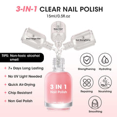 GELLEN base nutritiva rosado lechoso realza el aspecto natural de las uñas.