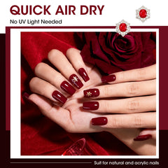 Esmalte GELLEN cereza rojo, muestra brillante y duradera para manicura.
