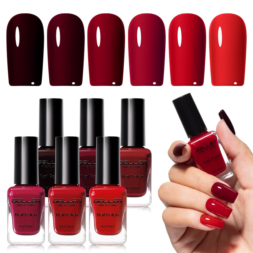 Esmalte GELLEN vino-burdeos en botella, tono sofisticado para otoño.