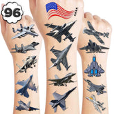 Generic tatuajes de avión de combate, ideal para decorar fiestas temáticas.
