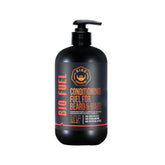 GIBS Bio Fuel Condicionador: botella derramando para nutrir cabello y barba.