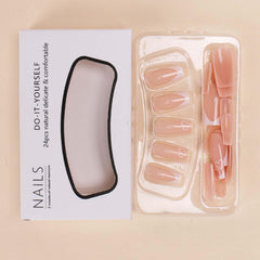 Gifiky paquete de 24 uñas falsas con lima y gel translúcido para aplicación fácil.