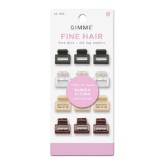 GIMME Beauty Mini Clip Cuadrado para flequillos, agarre firme para cabello fino.