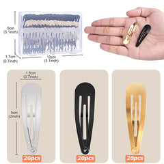 Pinzas Gingbiss plateadas de 2 pulgadas para estilos diarios.