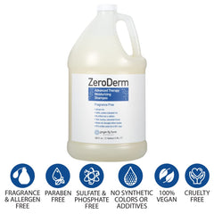 Ginger Lily Farms ZeroDerm Shampoo, aplicacion-una-porcion: uso diario suave para cuero cabelludo sensible