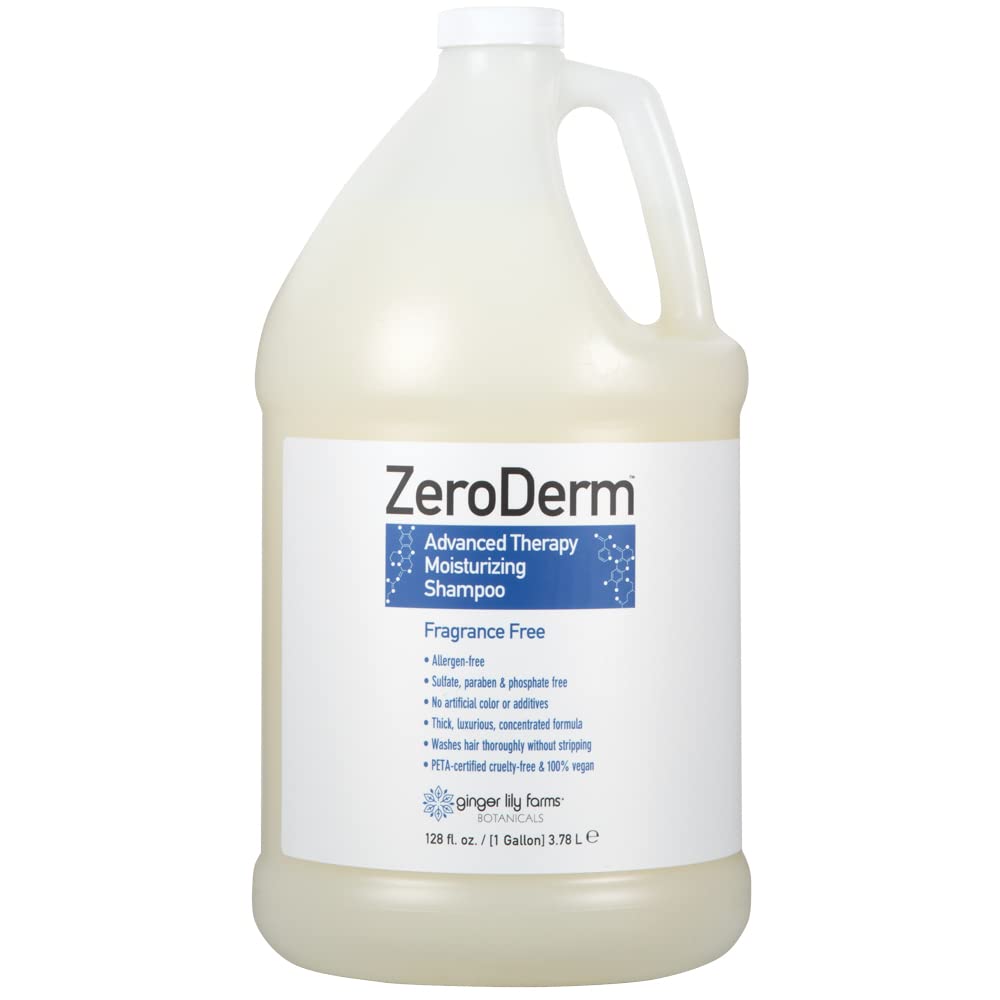 Ginger Lily Farms ZeroDerm Shampoo, botella-vertido: lavado suave conservando aceites naturales