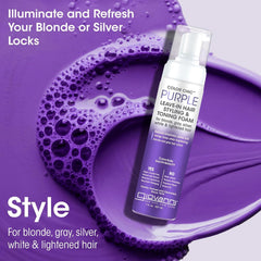 GIOVANNI Color Chic Mousse Purpura, muestra volumen y brillo ligero.