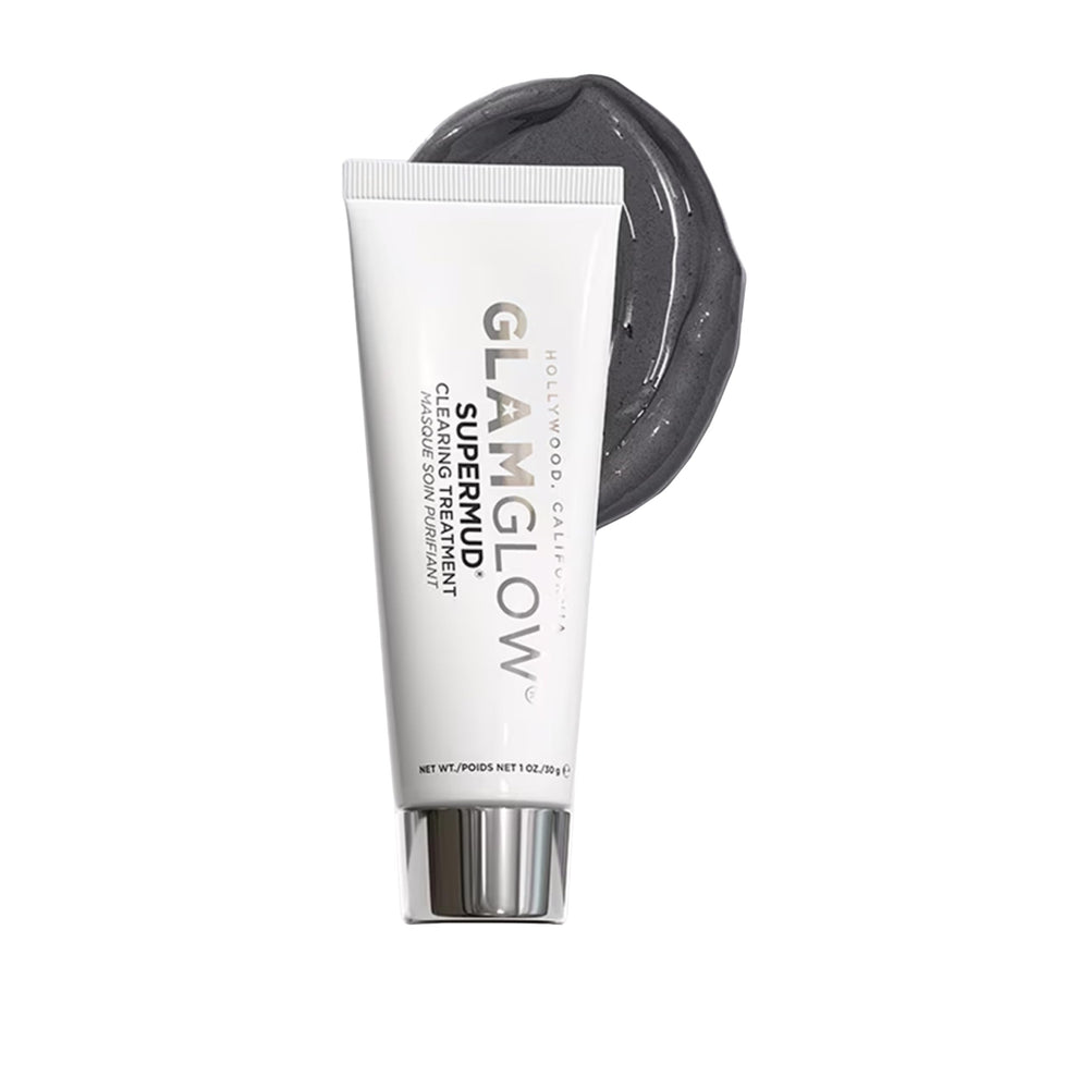 Glamglow SUPERMUD, carbón activado en el bote, purifica poros y controla grasa.