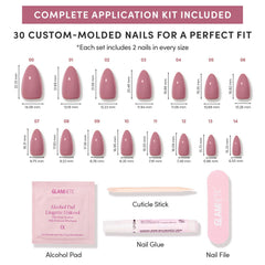 Glamnetic conjunto de 30 uñas en 15 tallas para ajuste