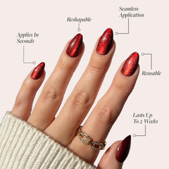 Glamnetic juego de 30 uñas con pegamento para ajuste personalizado.