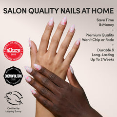 Glamnetic Fleur Amour uñas con acabado brillante y flores delicadas.