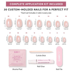 Glamnetic Pearlfect 30 uñas en 15 tallas con estuche y accesorios