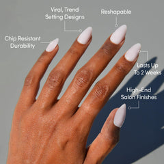 Glamnetic Sugar Doll estuche de almacenamiento con 30 uñas y tallas.