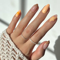 Glamnetic Sunny Shores: uñas almendra naranjas para looks veraniegos duraderos