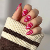 Glamnetic Text Me Back, uñas almendra rosa terciopelo para un look destacado.