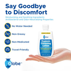 Uso práctico en viaje con Globe Hygienic Cleansing Lotion.