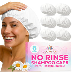GLOWSPA Gorro lavado sin enjuague pack 6 para higiene capilar sin agua
