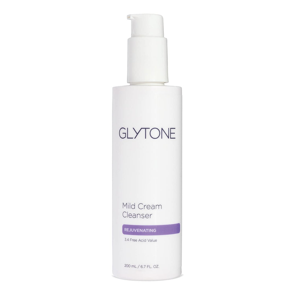 Glytone Mild Cream Cleanser: botella vertida para limpieza diaria y suave