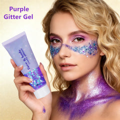 Go Ho Glitter Sirena Morada, brillo mermaid para peinados con destellos morados