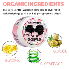 Goiple gel de control de bordes, textura suave para peinado definido sin grasa
