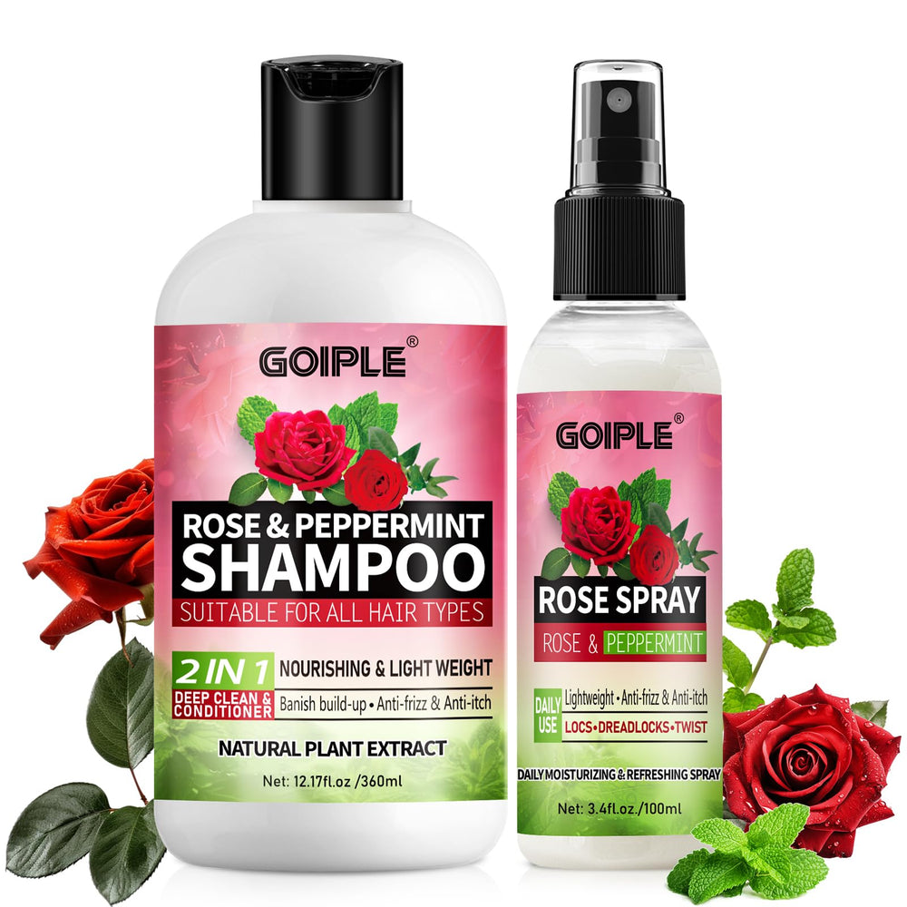 Goiple spray para trenzas con agua de rosas revitaliza el cuero cabelludo.