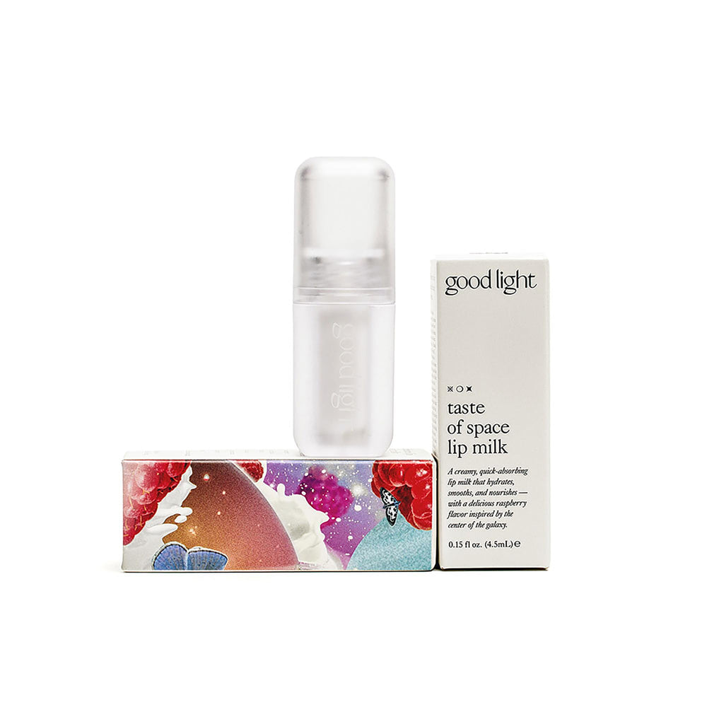 Good Light Leche Labial Sabor a Espacio, envase visible, hidratación duradera para labios