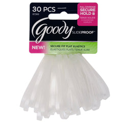 GOODY elástico látex transparente 4 mm, 30 unidades, para peinados diarios.