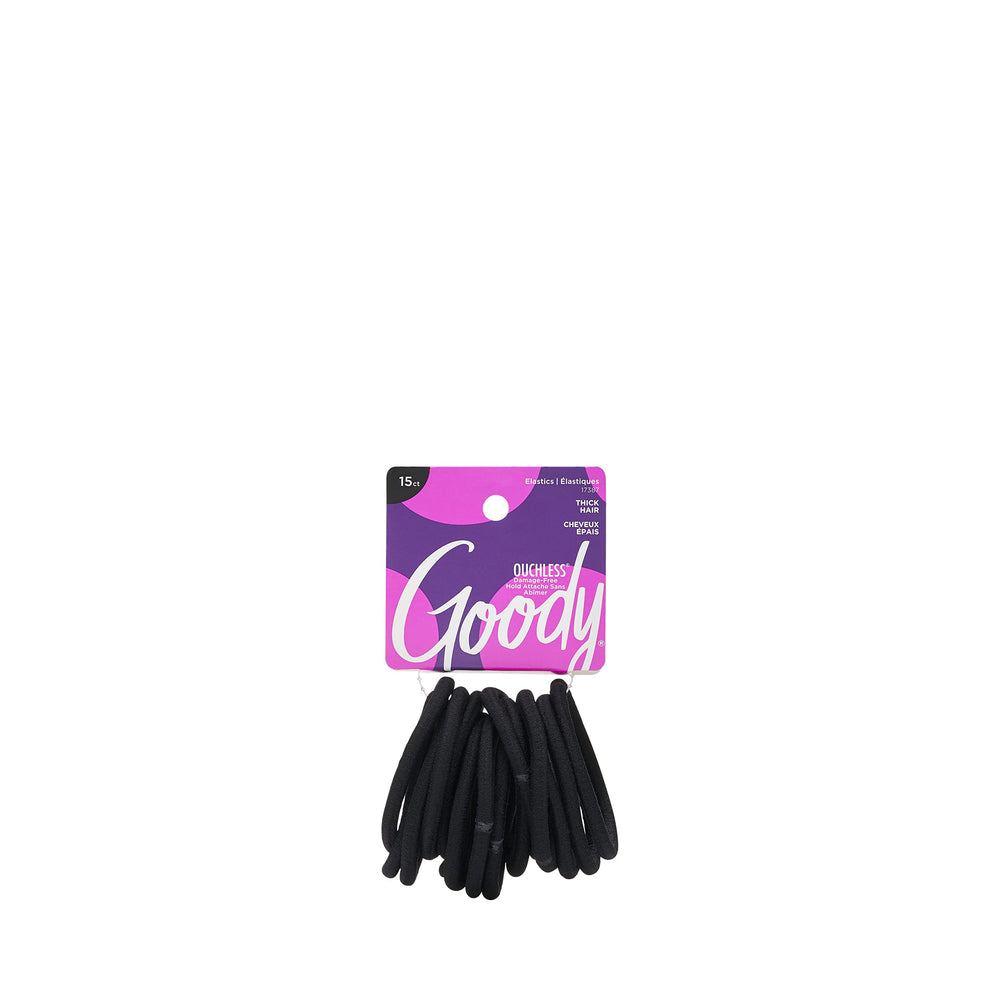 Goody elásticos para cabello grueso en negro con agarre firme para peinados diarios