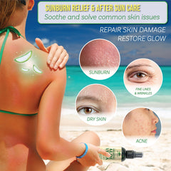 Green Leaf Naturals Aloe Vera Spray, etiqueta frontal visible para cuidado diario.
