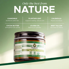 Greenstead Naturals aplicación facial, textura suave para piel sensible.