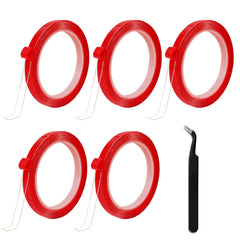 GUXACU: 5 rollos de cinta doble cara y pinza para uñas, práctico.