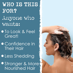 Hair Thickness Maximizer ingredientes manteca de cacao y karité, nutrición suave para el cabello.