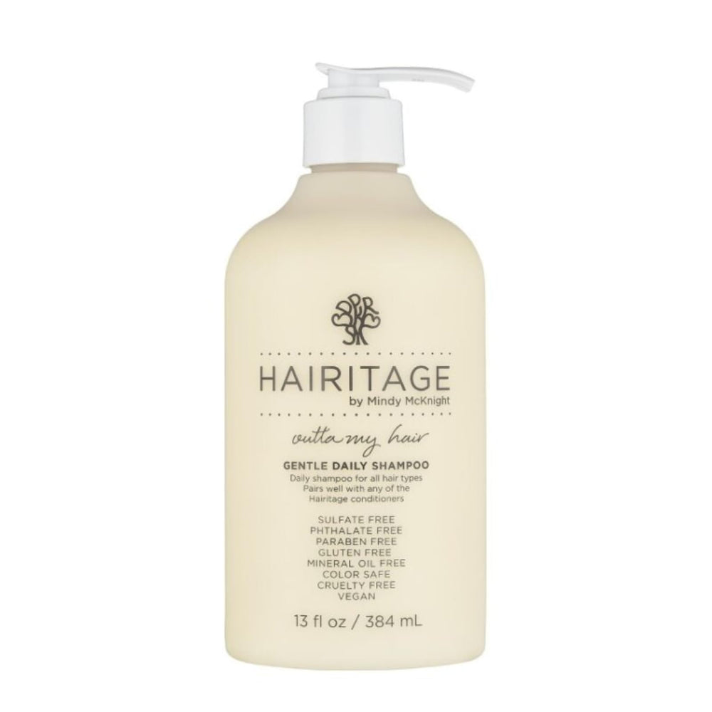 Hairitage Outta My Hair shampoo: botella para hidratación diaria del cabello.