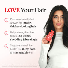 HAIRtamin Advanced Formula: etiqueta detalle, ingredientes clave para nutrir el cabello.