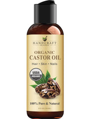 Handcraft Blends aceite de ricino orgánico, botella plástica, ideal para uso cosmético diario