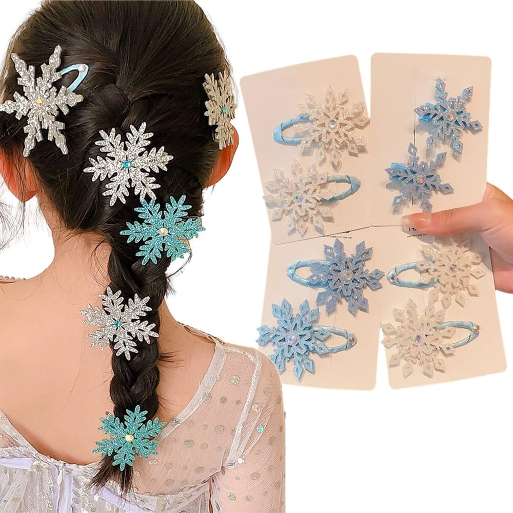 Pinza de nieve azul y blanco de HANSAMU para peinados festivos, suave y cómodo.