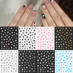 Hariendny brillo holográfico en estrellas, efecto deslumbrante para manicura.