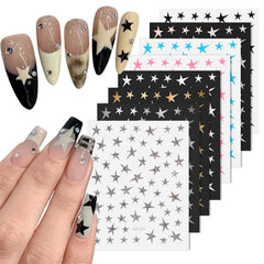 Hariendny pegatinas uñas estrellas ocho hojas, decoración rápida para uñas.