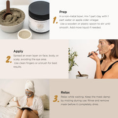 Hatch Holistic Arcilla Bentonita aplicación cuerpo para exfoliación suave.