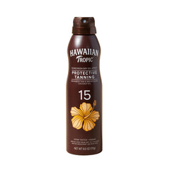 Hawaiian Tropic Aceite seco aplicación clara para bronceado uniforme.