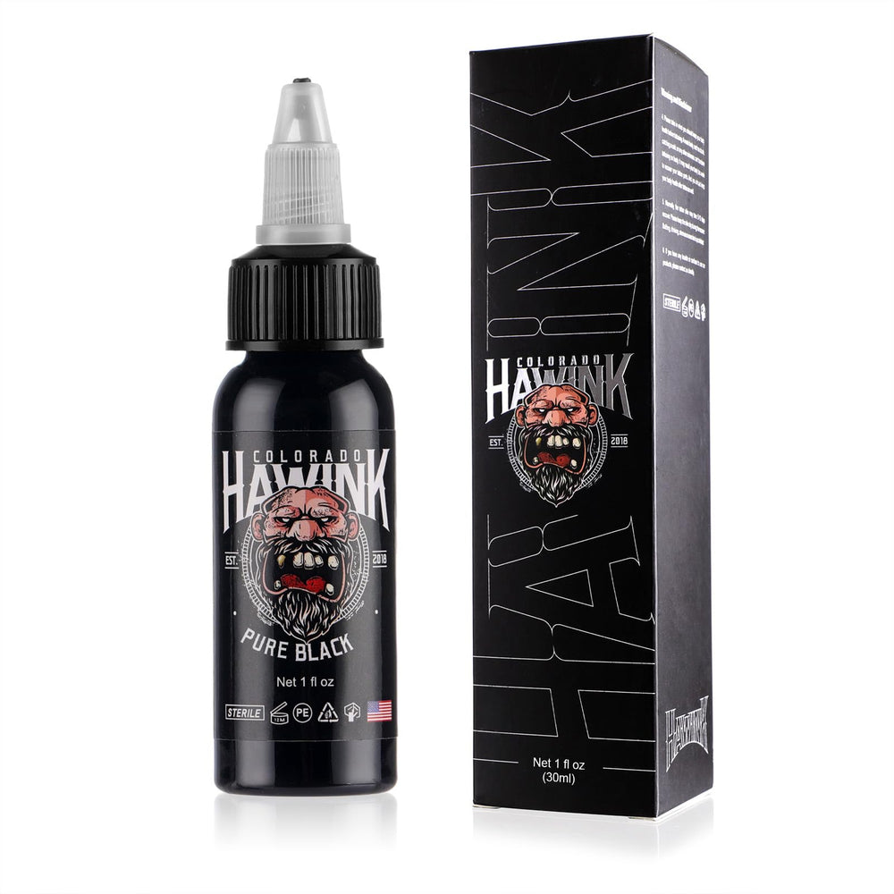 HAWINK tinta tatuaje negra 1oz pigmento puro para líneas definidas