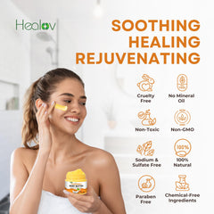 Fórmula de cúrcuma Healov, ingredientes naturales, sin aditivos.