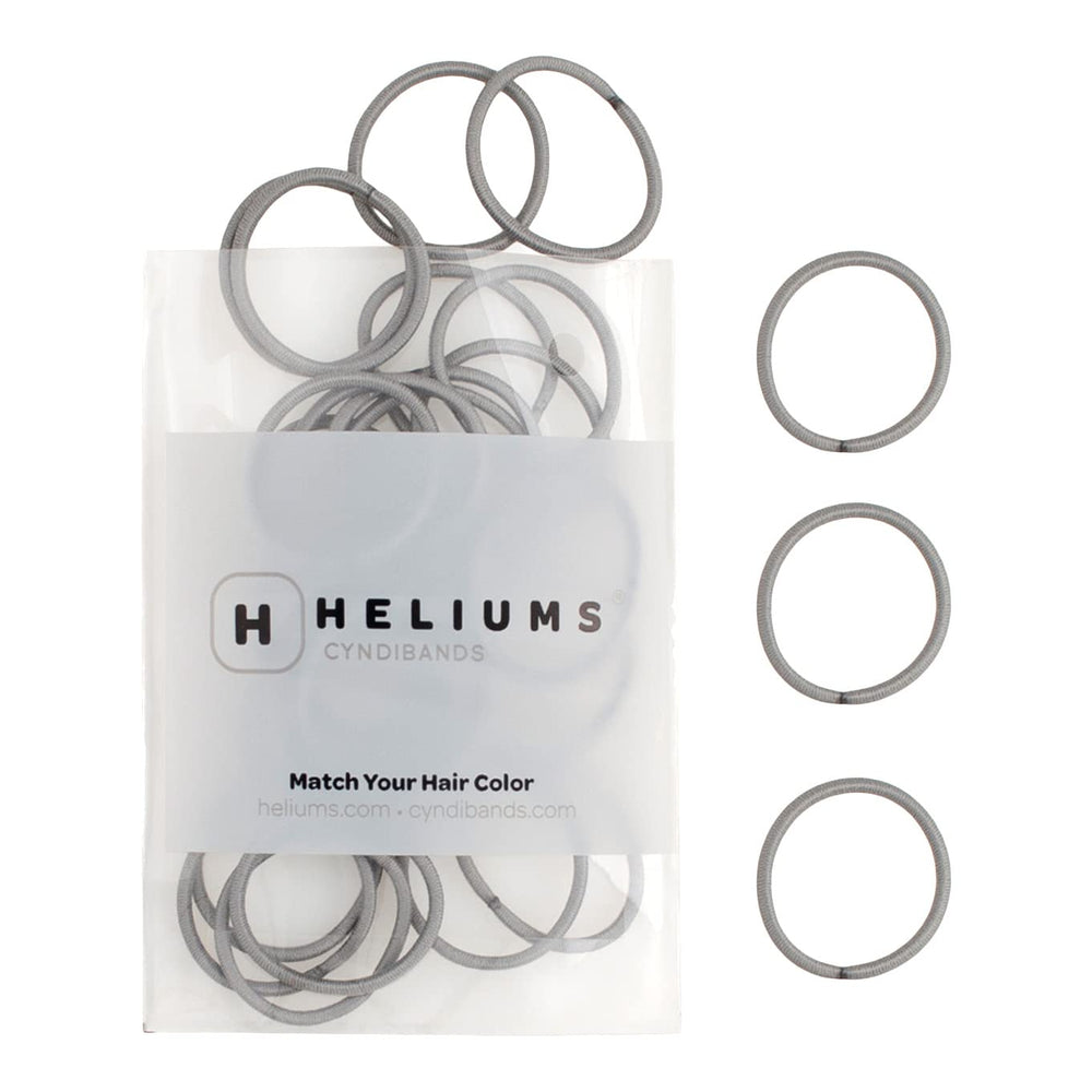 Gomas Heliums para cabello pequeñas grises, ideal para peinados suaves y seguros