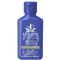 Hempz crema corporal Lavanda Camomila mini-botella, hidratación suave para piel seca