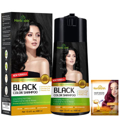 Herbishh Champú Colorante para canas: botella visible y color uniforme.