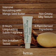 hetras crema de manos Hinoki, aroma sutil para uso diario