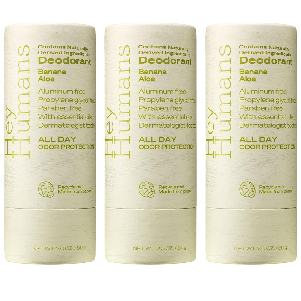 Hey Humans desodorante banana aloe; aroma refrescante para uso diario