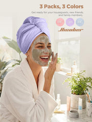 Turbante Hicober de microfibra con protección del peinado mientras seca.
