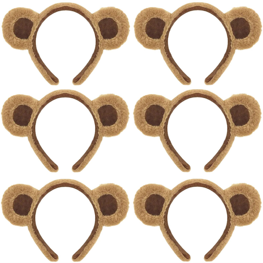 Diadema Hipihom orejas oso marrón de peluche para fiestas y sesiones de fotos.